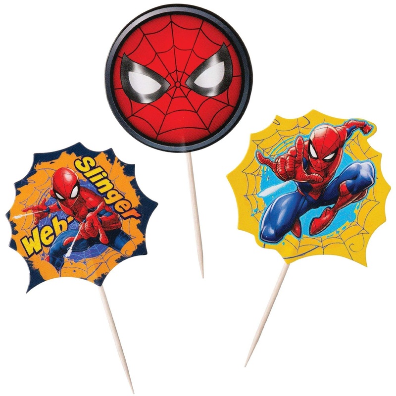 Marvel Spider-Man Birthday Cupcake Picks, 24 Count