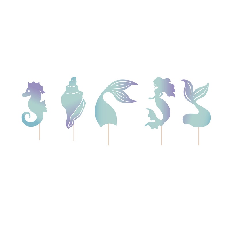Mermaid Lagoon Birthday Cupcake Toppers, 12 Count