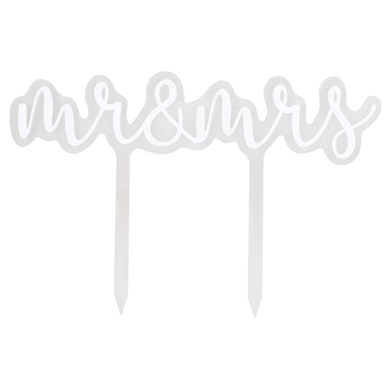 "Mr & Mrs" Acrylic Cake Topper, 1 Count