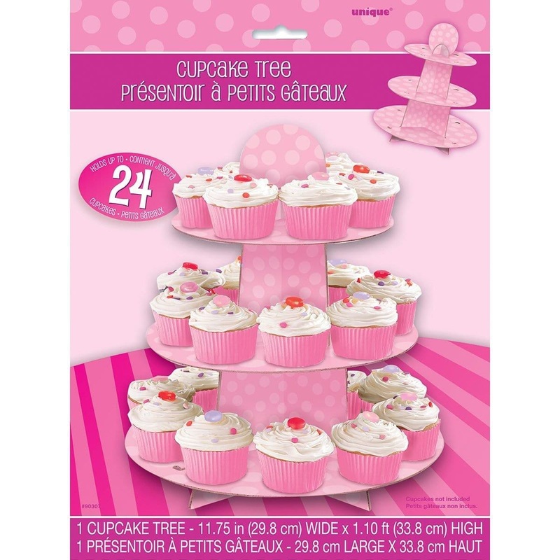 Pink polka dots cupcake stand