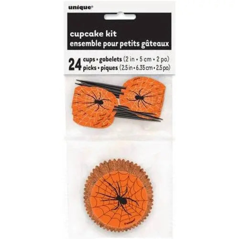 Spider Web Halloween Cupcake Kit (24ct)