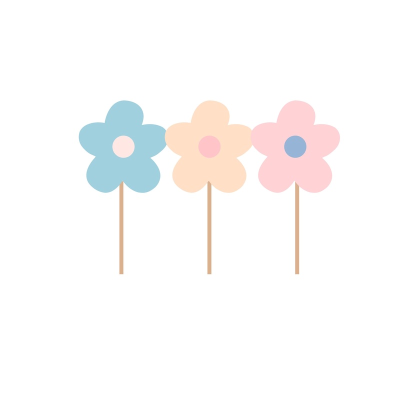 Sprinkle of Flowers Cupcake Toppers, 12 Count