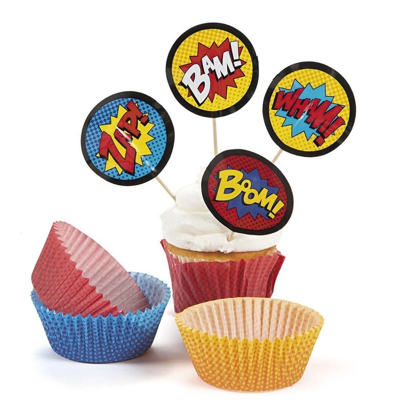 Superhero cupcake kit,  100 per package