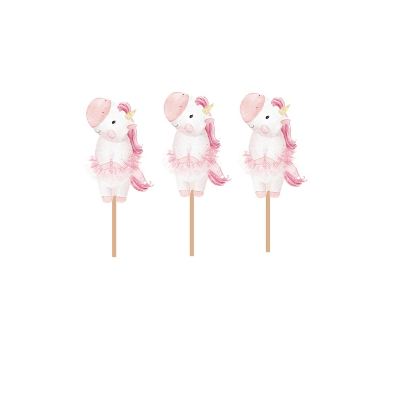 Unicorn Dreams Birthday Cupcake Toppers, 12 Count