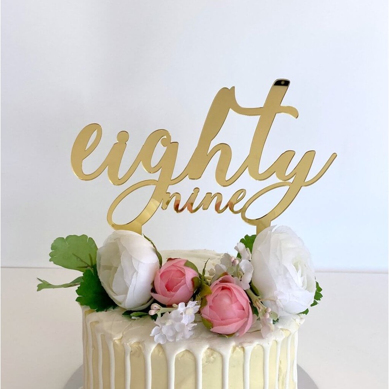 Acrylic Gold 'eighty nine' Cake Topper