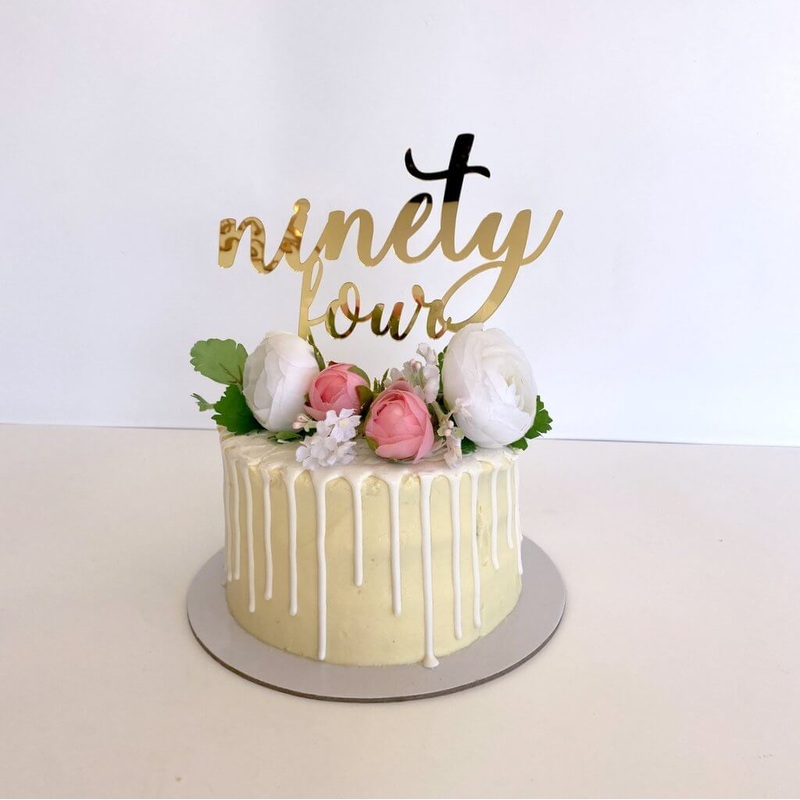 Acrylic Gold 'ninety four' Birthday Cake Topper