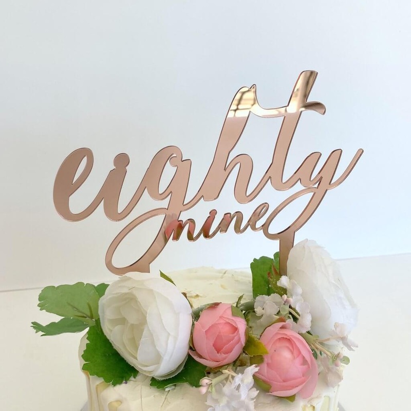Acrylic Rose Gold 'eighty nine' Birthday Cake Topper
