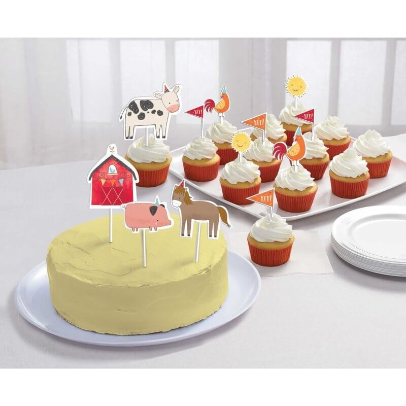 Barnyard Birthday Party Cupcake Picks 12pk
