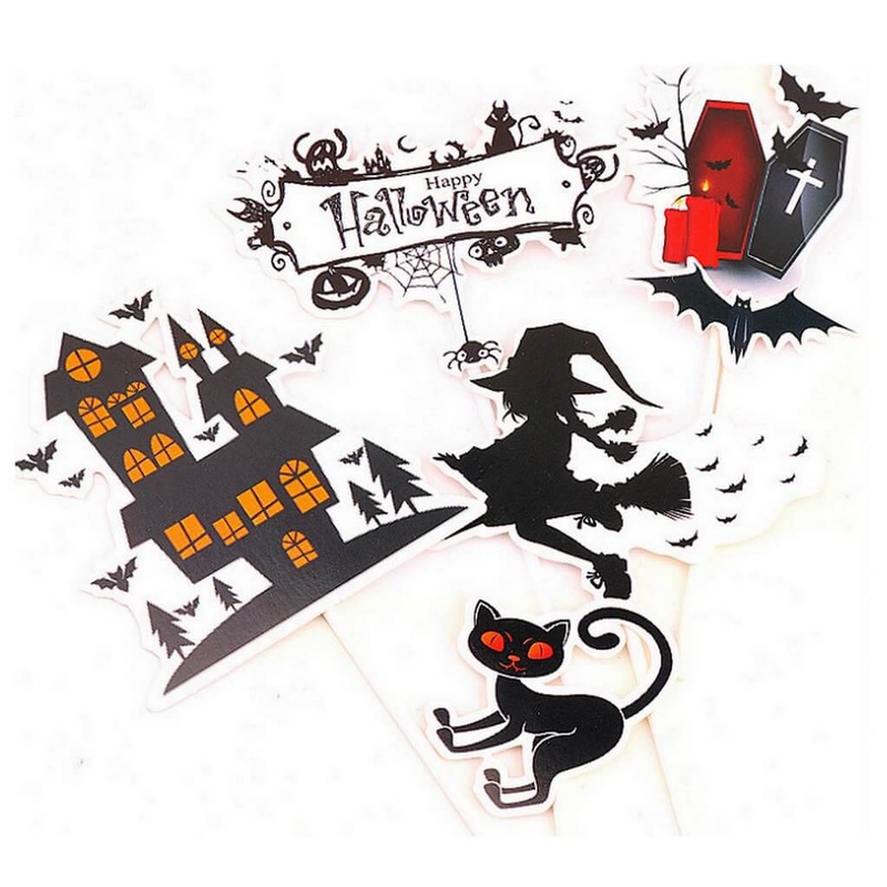 Happy Halloween Paper Cupcake Pick Kit - Style D