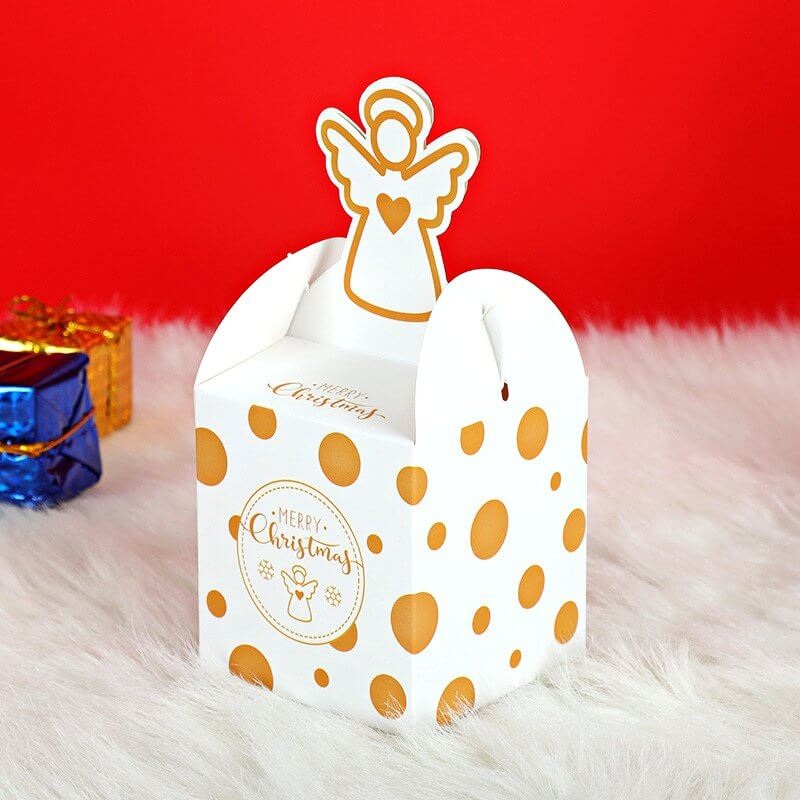 Polka Dot Christmas Angel Cupcake Boxes 5pk