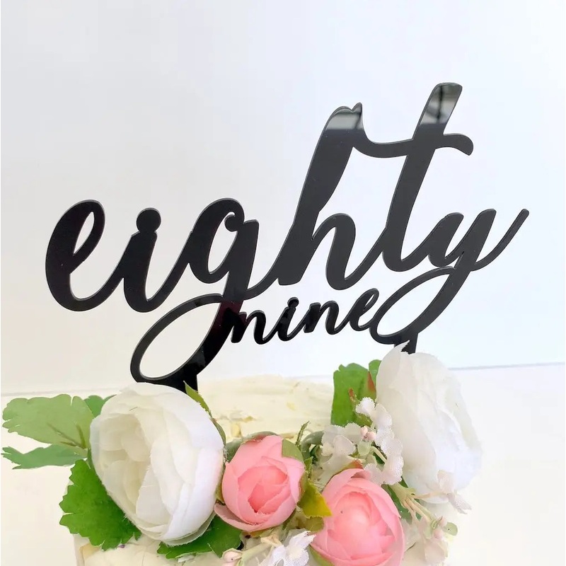 Acrylic Black 'eighty nine' Birthday Cake Topper