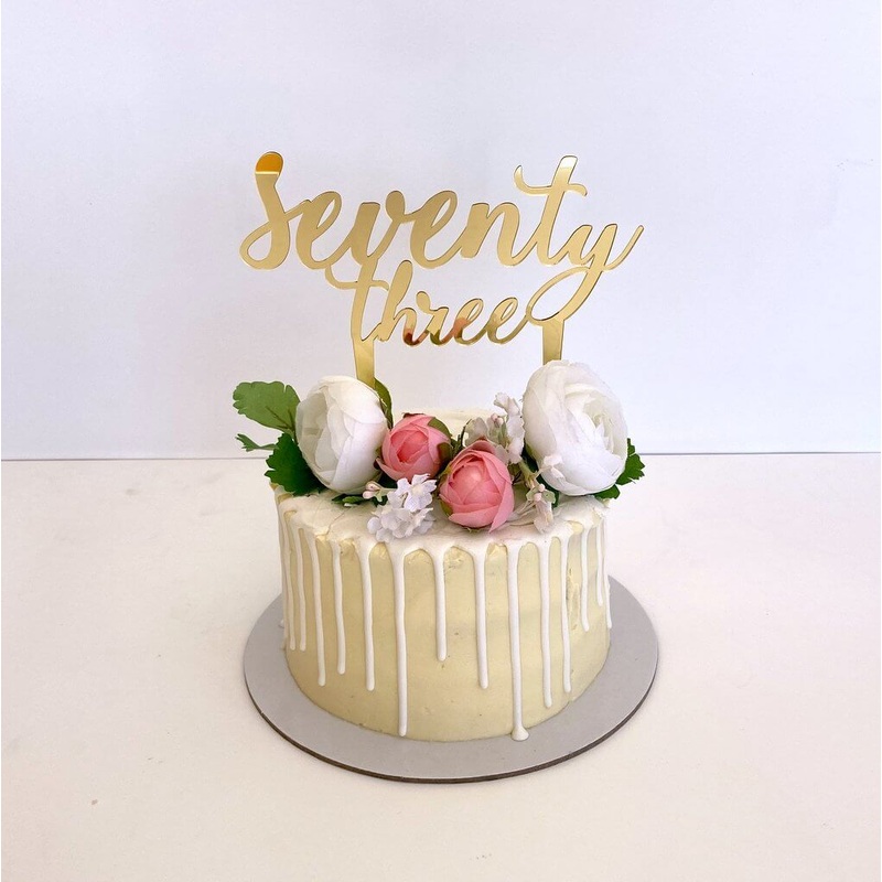 Acrylic Gold 'seventy three' Birthday Cake Topper