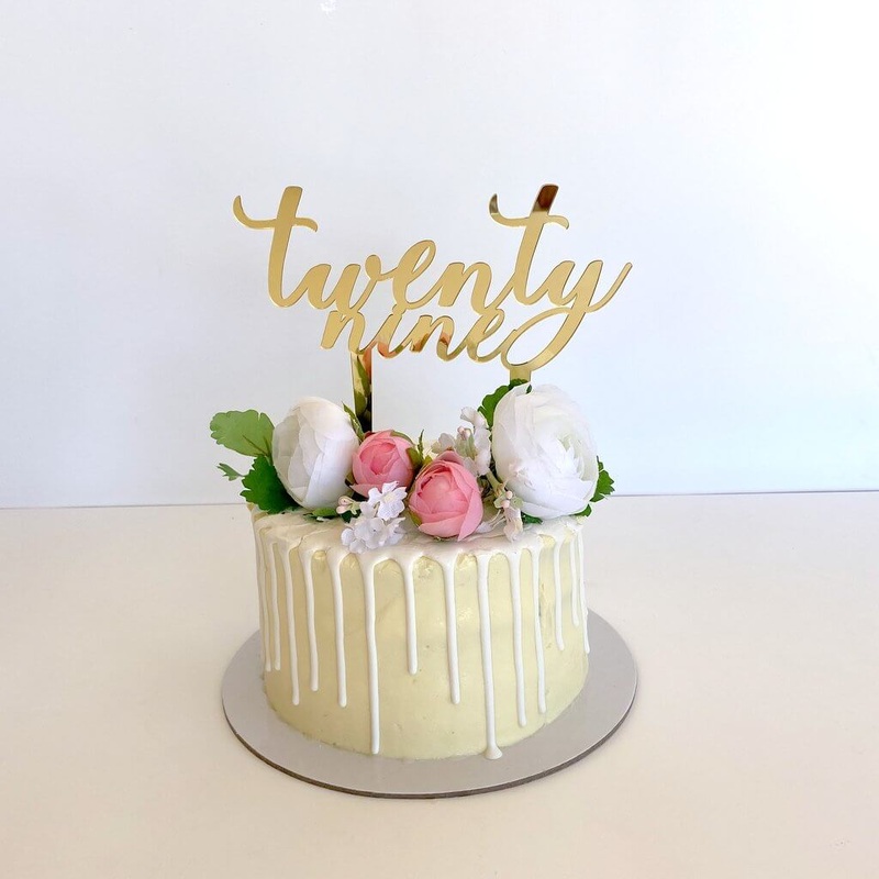 Acrylic Gold 'twenty nine' 29th Birthday Cake Topper