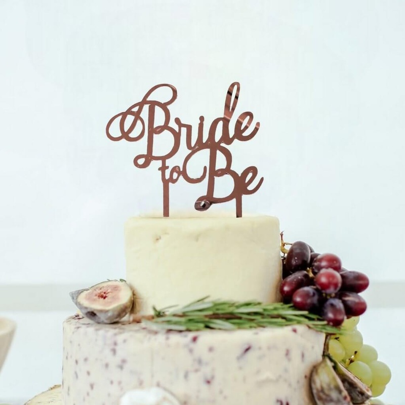 Rose Gold Acrylic 'Bride To Be' Cake Topper