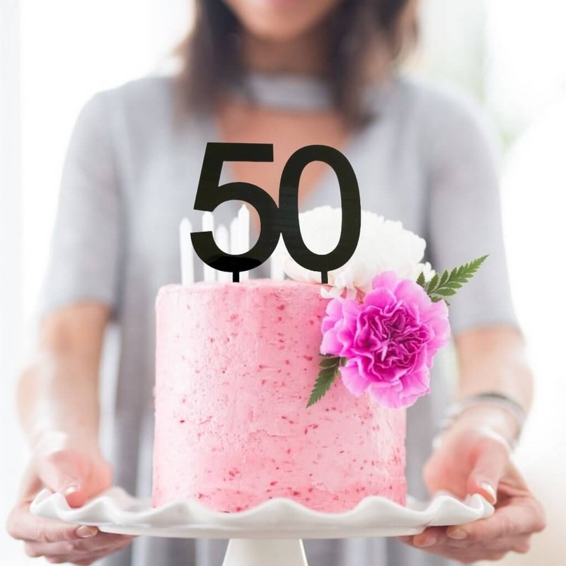 Acrylic Black Age 50 Cake Topper