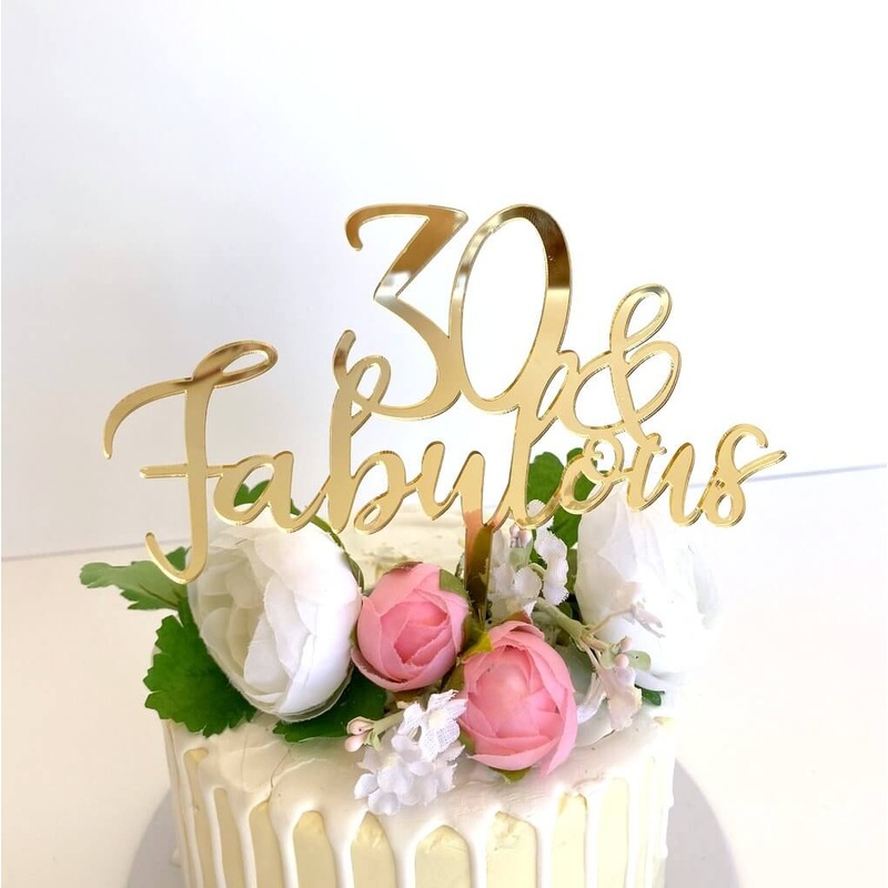Acrylic Gold '30 & Fabulous' Cake Topper