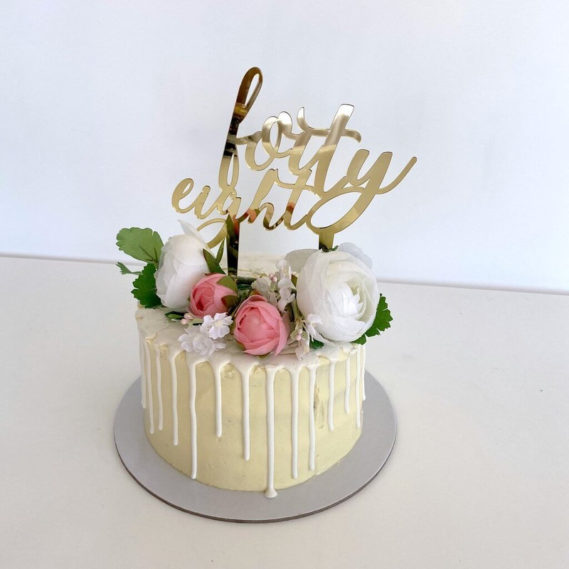 Acrylic Gold 'forty eight' Cake Topper