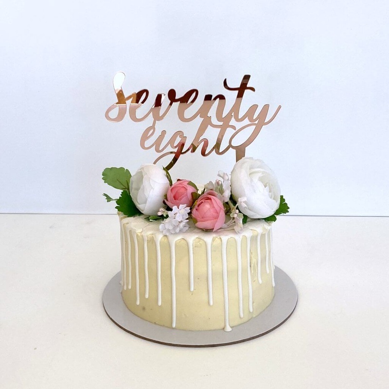 Acrylic Rose Gold 'seventy eight' Cake Topper