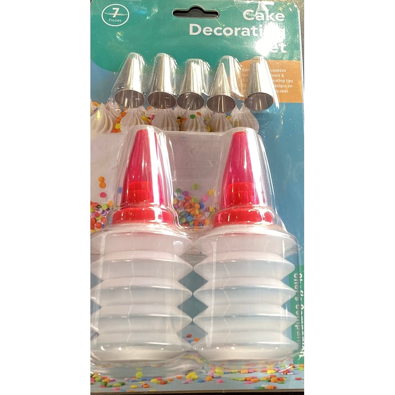 Cake Decorating Set With 2 bottles & 5 tips