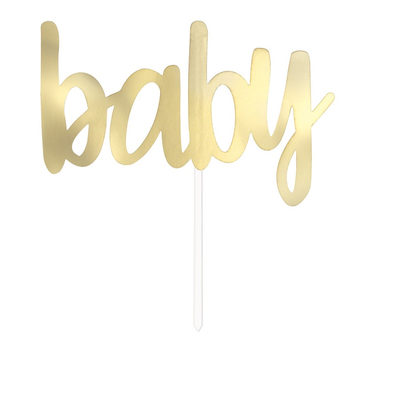 Cake Topper Gold Foil BABY 15.2CM (6") 1pc