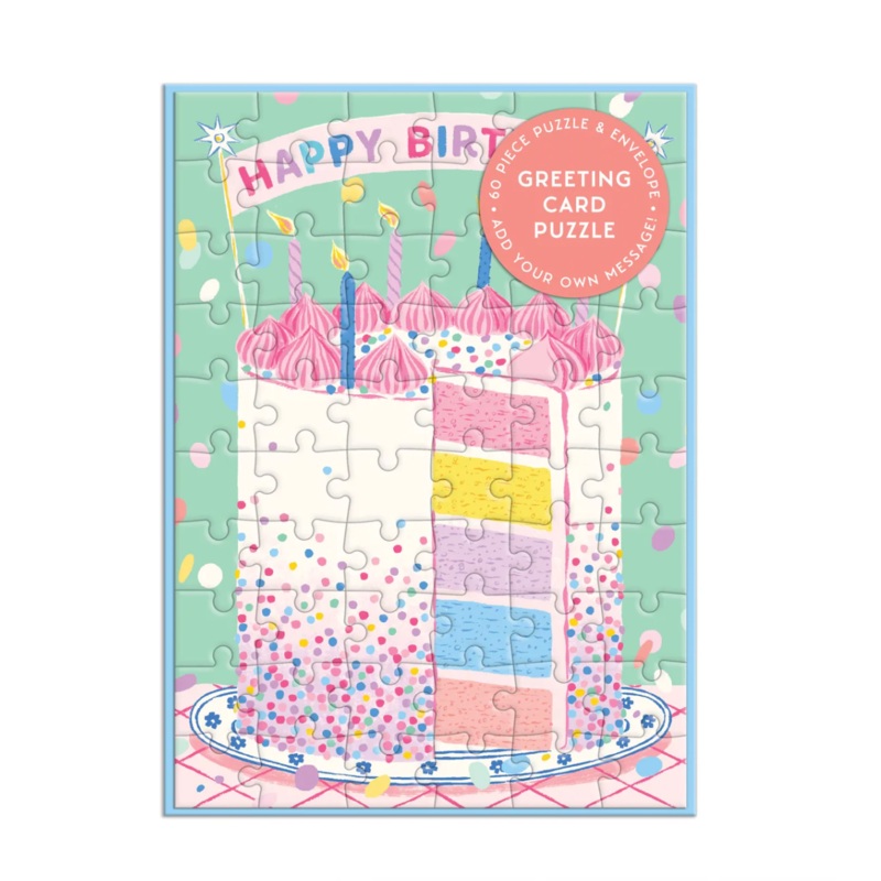 Confetti Birthday Cake Greeting Card Puzzle