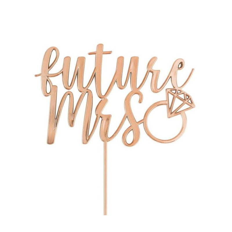 Future Mrs Blush Wedding Plastic Cake Topper