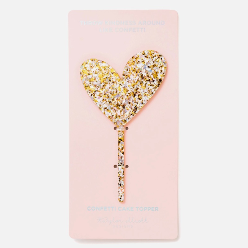Heart Confetti Cake Topper