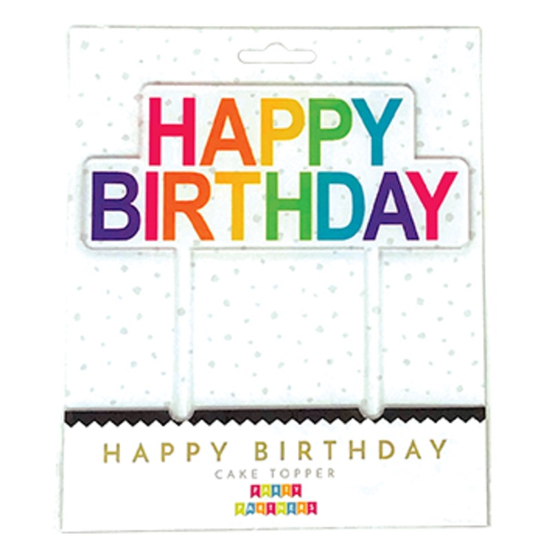 Rainbow Happy Birthday Cake Topper