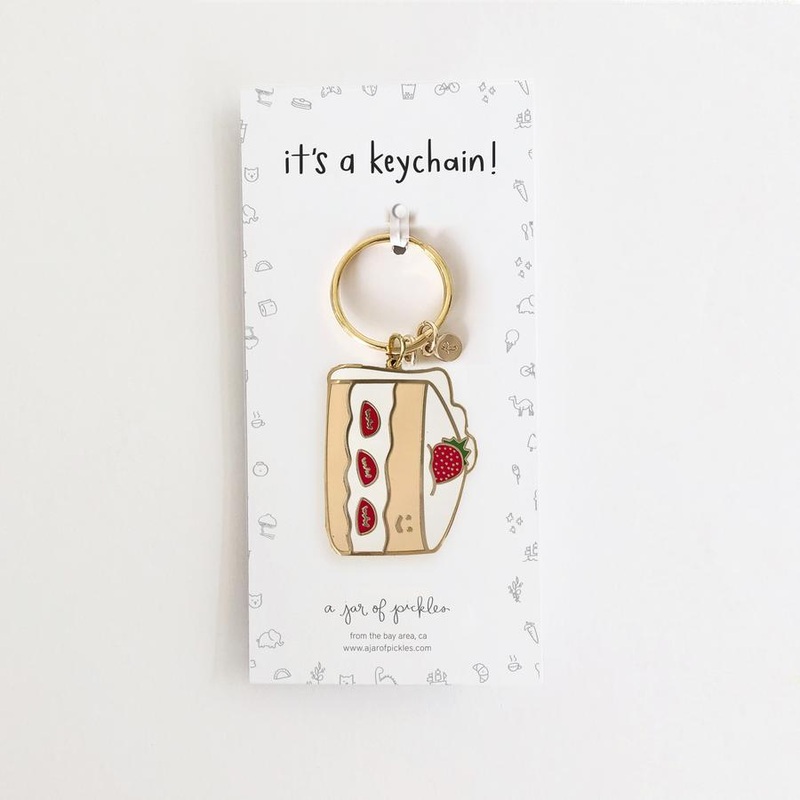 Strawberry Cake Keychain