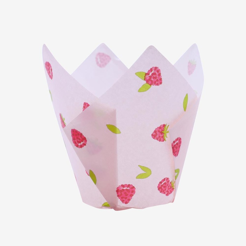24 caissettes  cupcake framboises