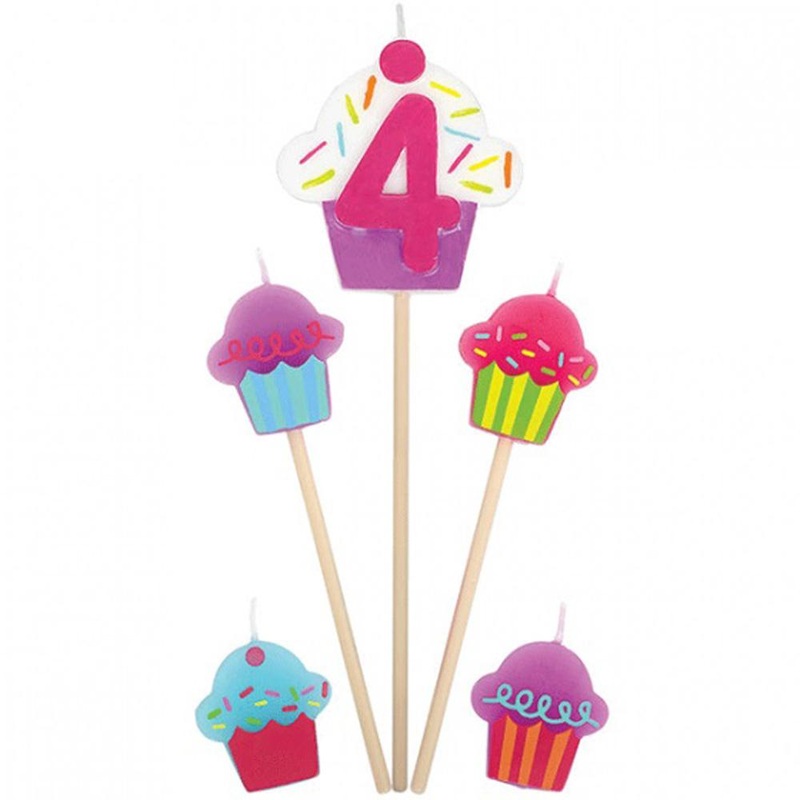 #4 Cupcake Birthday Pick Candle