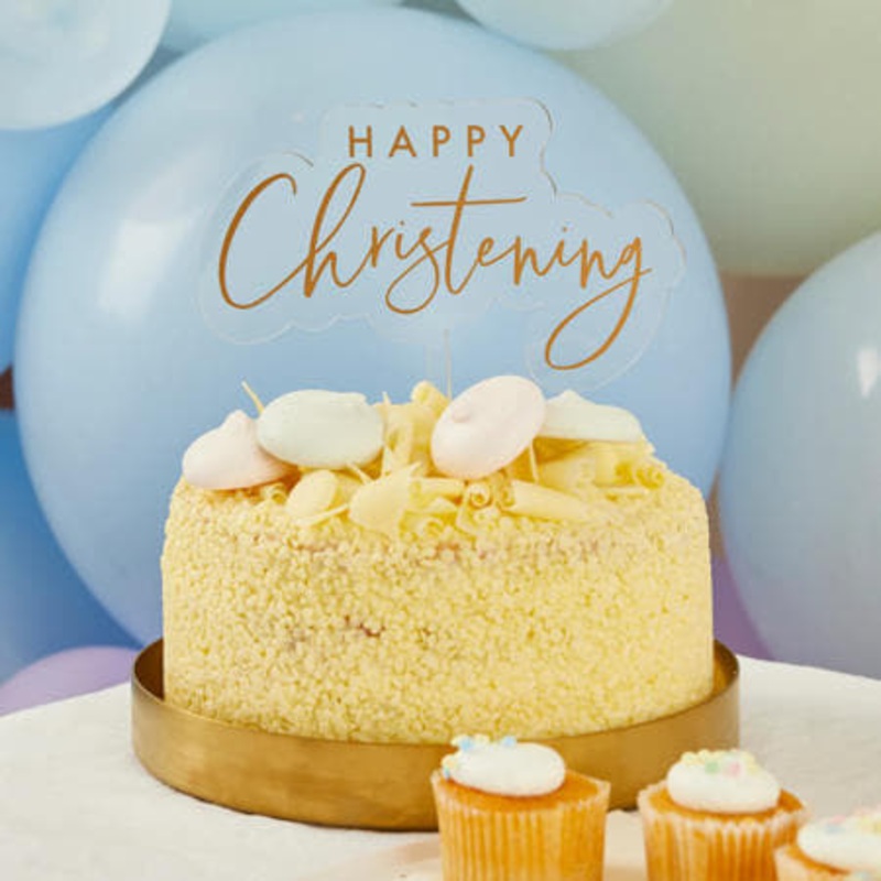 Acrylic Happy Christening Cake Topper