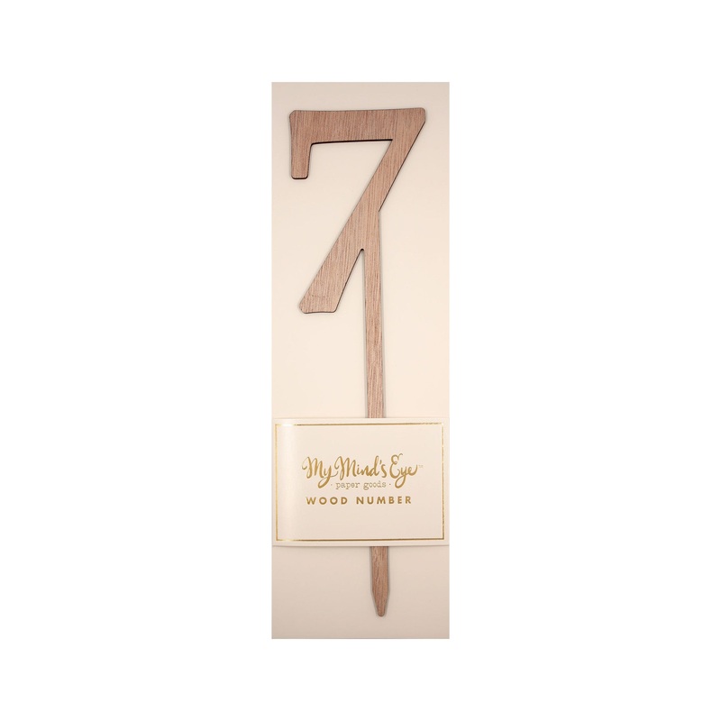 Botanical Wood Number 7 Cake Topper