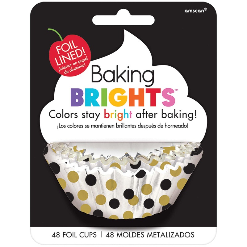 Brights-Black Cupcake Cases 50mm, 48pcs