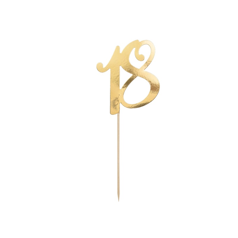 Cake Topper 18th Birthday Gold