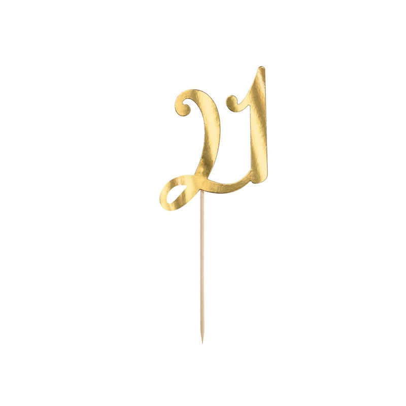 Cake Topper 21st Birthday Gold