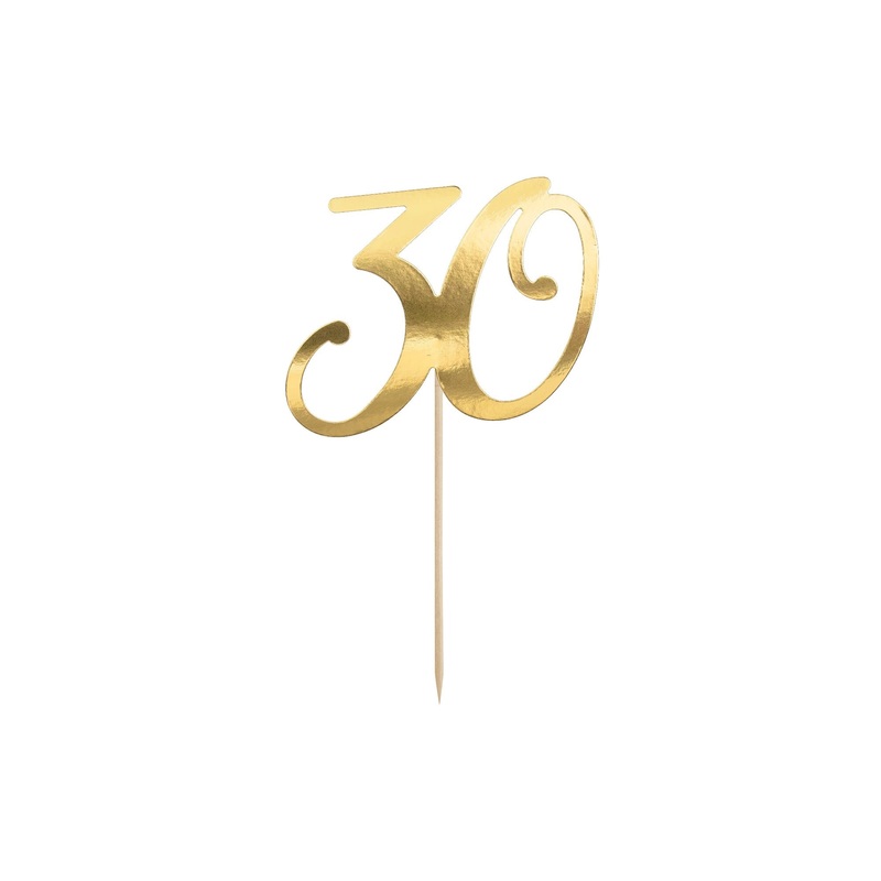 Cake Topper 30th Birthday Gold