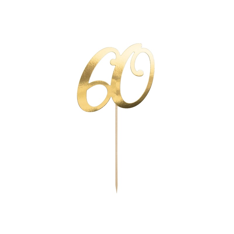 Cake Topper 60th Birthday Gold