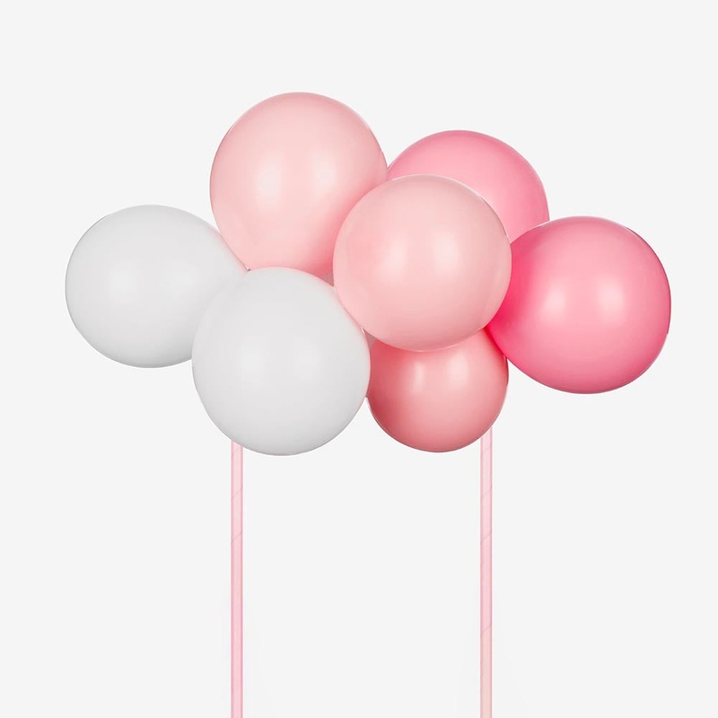 Cake topper ballons roses