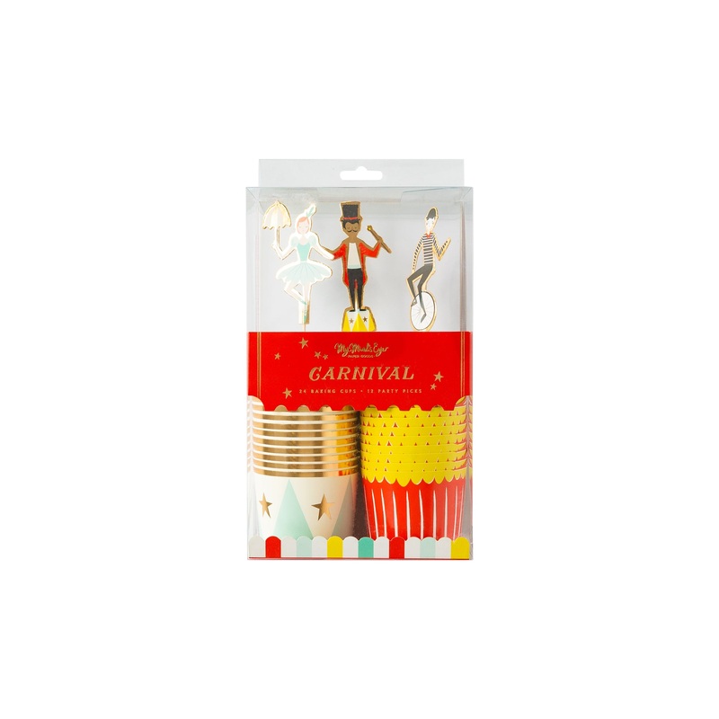 Carnival Baking Cups With Cupcake Picks