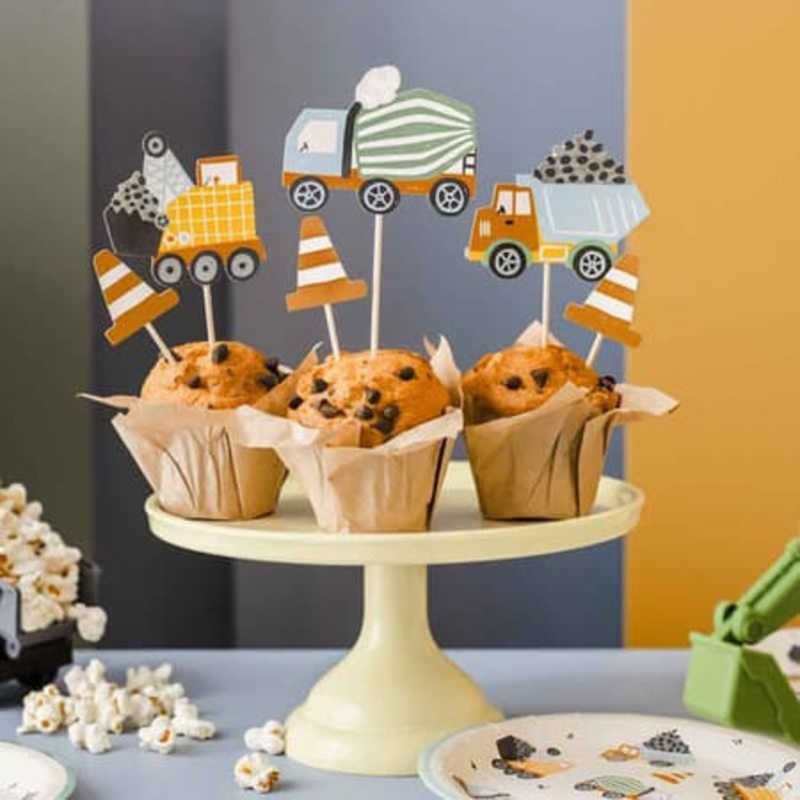 Construction Vehicles Cupcake Toppers (6 Pack)