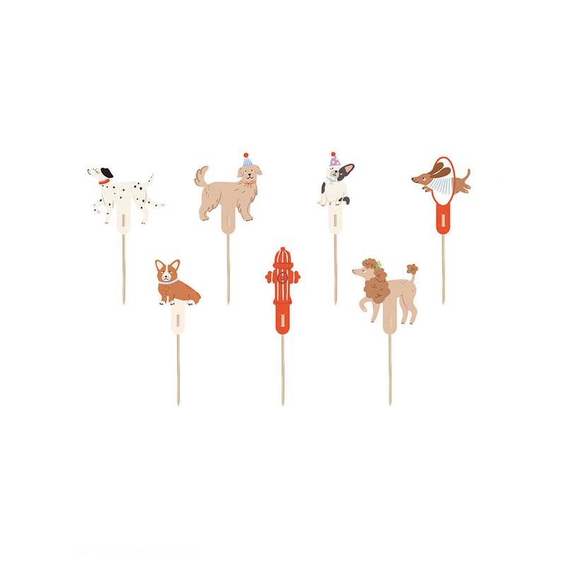 Dog Cupcake Toppers (Set of 7)
