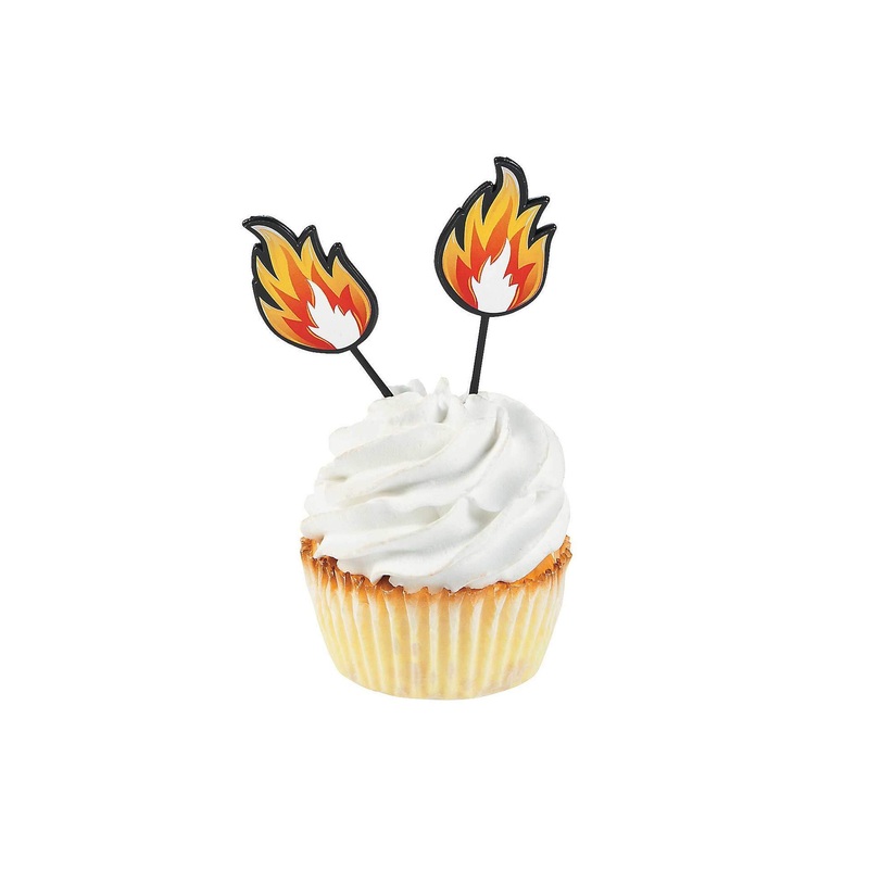 Fire Shaped Cake Toppers (Set of 25)