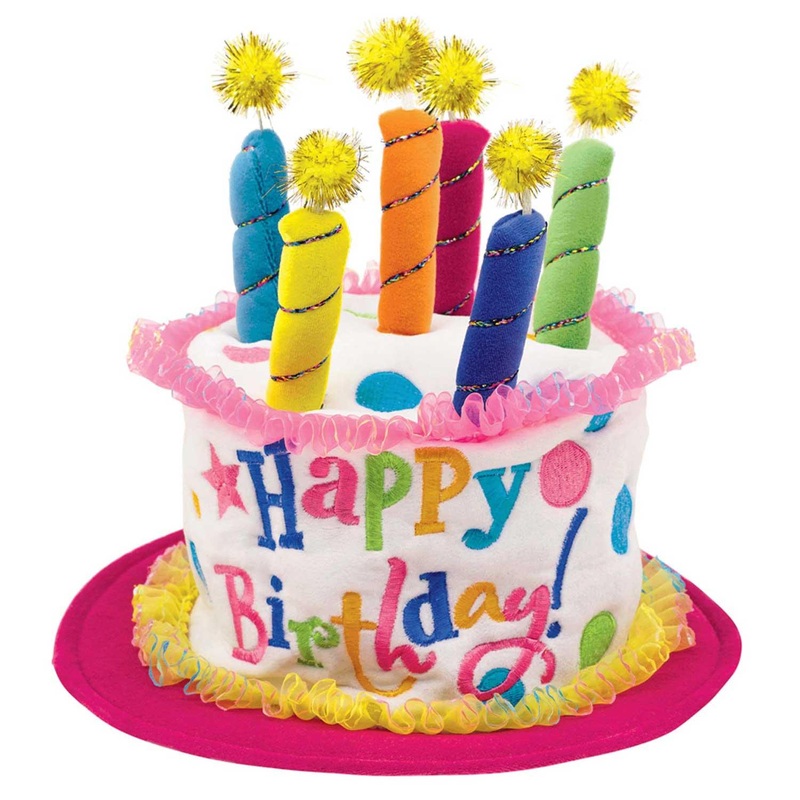 Girl Birthday Cake Hat 7 x 7in