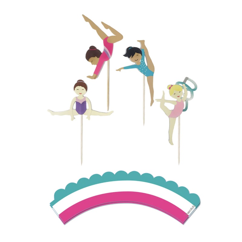 Gymnastics Cupcake Toppers (Set of 12)