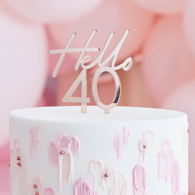 Mix It Up 40th Birthday Cake Topper