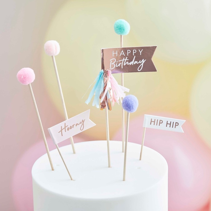 Mix It Up Happy Birthday Pastel Cake Topper