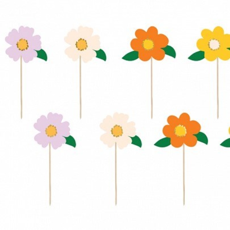 Mixed Flower Cake Toppers (PK8)