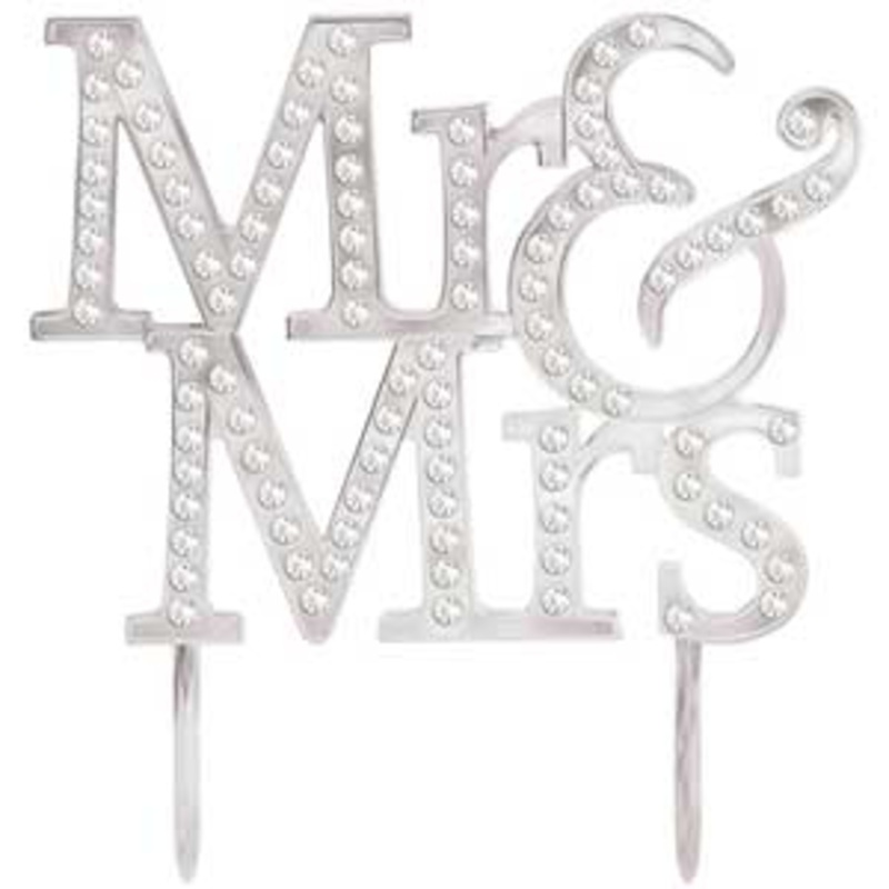 Mr. & Mrs. Cake Toppers 5 1/4in x 5in
