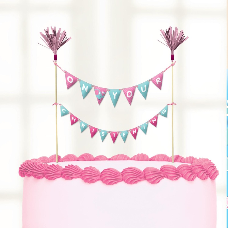 On Your Christening Day Pink Cake Topper Picks